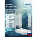 Душевой уголок Doccia Coral light Dc0000068949 d-образный с поддоном 80х80см профиль белый эффект стекла матовый