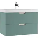 Тумба под раковиной в ванную подвесная Домино Classica 80 Dune олива
