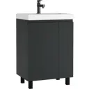 Тумба под раковиной в ванную напольная Домино Classica 60 Graffo графит матовый