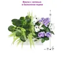 Искусственное растение Фитопарк Фиалки с зеленью в ящике 30 см