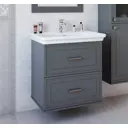 Тумба под раковиной в ванную подвесная Sanflor Модена 75 цвет серый