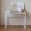 Стол письменный модульный Greenween Rimini 90x75x65 см сталь цвет белый/дуб канзас