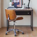 Стол письменный модульный Greenween Rimini-900-b-ld-nut 90x75x65 см Металл цвет черный