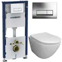 Комплект инсталляция Geberit 458.128.21.1 с унитазом Bloomix Trend 3.0 AD1203T/UF1 безободковый торнадо Ceramic с сиденьем