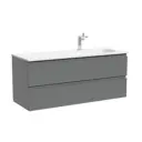 Тумба под раковину подвесная Sancos Folk FL120RES 119.5см цвет ergraut soft/правая