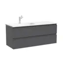 Тумба под раковину подвесная Sancos Folk FL120LGS 119.5см цвет grey soft/левая