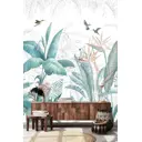 Фотообои флизелиновые Dekor vinil 200x270 см Тропические листья с птицами