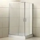 Душевой уголок Belbagno Uno UNO-195-AH-2-100/80-P-Cr прямоугольный 100х80см серебристый блеск профиль эффект стекла рифленый