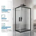 Душевой уголок Gutewetter 3910696689 прямоугольник 110x95см черный профиль эффект стекла прозрачный