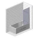 Шторка на ванну Gutewetter GWMPKB020P601N 85x141 см цвет фурнитуры бронзовый, стекло бесцветное закаленное 6 мм