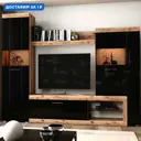 Шкаф для телевизора Нонтон 280.50x200x40 см ЛДСП цвет черный/дуб делано