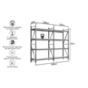 Стеллаж металлический Ironmebel 4 яруса 260x200x50 см нагрузка до 450 кг металл цвет серый
