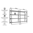 Стеллаж металлический Ironmebel 4 яруса 320x200x50 см нагрузка до 400 кг металл цвет серый