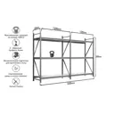 Стеллаж металлический Ironmebel 3 яруса 320x200x60 см нагрузка до 400 кг металл цвет серый