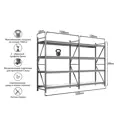 Стеллаж металлический Ironmebel 4 яруса 320x200x60 см нагрузка до 400 кг металл цвет серый