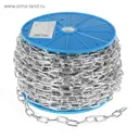 Цепь короткозвенная Тундра krep 2579451 DIN766 диаметр 4 мм сварная оцинкованная 50 м