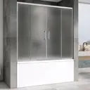 Ширма на ванну Abber Schwarzer Diamant AG57160M 160x140 профиль хром, стекло матовое