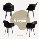 Стул / кресло Derstuhl 330 plast grey 43x82x58 см полипропилен цвет черный 4шт.