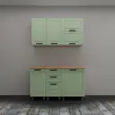 Кухня Астра Аленушка Н00240185 140x216x60 см ЛДСП цвет оливковый