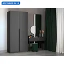 Шкаф распашной Мебельная компания е1 LCK_G_M1_1000_B 101x220x52.5 см ЛДСП цвет серый диамант