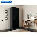 Шкаф распашной Мебельная компания е1 LCKS2_GL_SH_2M1_1600_DM 81x220x52.5 см ЛДСП цвет серый диамант