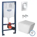 Инсталляция с унитазом комплект 6 в 1: инсталляция Grohe Rapid SL 38772001 с унитазом Amore di Mare Tassaro Tornado P202-T с сиденьем микролифт