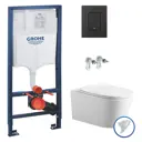 Инсталляция с унитазом комплект 6 в 1: инсталляция Grohe Solido 38811KF0 с подвесным унитазом Amore di Mare Temo Tornado P322-T с сиденьем микролифт