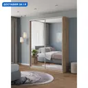 Шкаф-купе Клевер Атина зеркальный 240x180х58 см 6 полок ЛДСП цвет дуб сонома