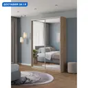 Шкаф-купе Клевер Атина зеркальный 240x140х58 см 6 полок ЛДСП цвет дуб сонома