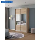 Шкаф-купе Клевер Атина комбинированный 240x120х65 см 6 полок ЛДСП цвет дуб сонома