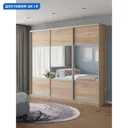 Шкаф-купе Клевер Атина комбинированный 240x270х50 см 9 полок ЛДСП цвет дуб сонома