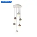 Люстра подвесная Mantra Galaxia Mn_7622 6 ламп 35 м² цвет белый/серый/красный