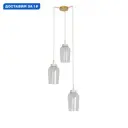 Люстра подвесная Mantra Nora Mn_8396 3 лампы 18 м² цвет мрамор/прозрачный/золотой