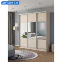 Шкаф-купе Клевер Атина с 3 дверями 240x200х45 см 9 полок ЛДСП цвет шамони светлый комбинированный