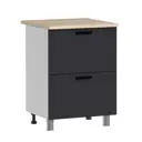 Кухонный шкаф напольный Аленушка Н00231126 Лотос 60x82x48 см ЛДСП цвет темно-серый