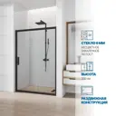 Дверь в душевую нишу GuteWetter GWMPKB019D2 100x200 см цвет фурнитуры черный матовый стекло безцветное закаленное 6 мм