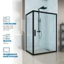 Душевой уголок Gutewetter GWMPKB019R 115x175x200 см цвет фурнитуры черный матовый, стекло безцветное закаленное 6 мм