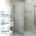 Душевая перегородка GWMPGL010V 95x220 см цвет фурнитуры хром матовый, стекло матовое с рисунком закаленное 10 мм