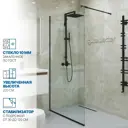 Душевая перегородка GWMPGL010 85x220 см цвет фурнитуры черный матовый, стекло безцветное закаленное 10 мм