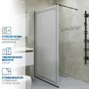 Душевая перегородка GWMPGL010V 85x220 см цвет фурнитуры черный матовый, стекло матовое с рисунком закаленное 10 мм