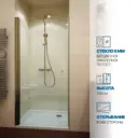 Дверь в душевую нишу GuteWetter GWMPKB020D601T 75x200 см цвет фурнитуры бронзовый стекло безцветное закаленное 6 мм