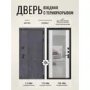 Входная дверь Дверипро Термо L Берген правый 205x86см цвет дуб пепельный патина черная/алиса ясень белый с зеркалом