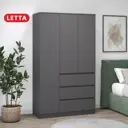 Шкаф распашной Letta 105x180x45 см ЛДСП цвет серый графит