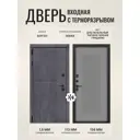 Входная дверь Дверипро Термо L Берген левый 205x86см цвет дуб пепельный патина черная/гриджио