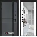 Входная дверь Labirintdoors Эволаб левый 205x88см цвет velluto oskuro/белый софт с зеркалом ФЛЗ-1