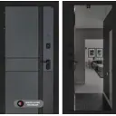 Входная дверь Labirintdoors Эволаб левый 205x88см цвет velluto oskuro/черный кварц с зеркалом Панорама