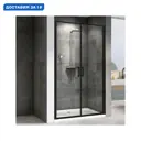 Душевая дверь Abber Sonnenstrand AG04100BC, 100 см цвет профиля черный стекло прозрачное