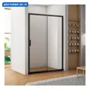 Душевая дверь Aquanet Pleasure AE60-N-120H200U-BT цвет профиля черный стекло прозрачное