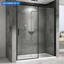 Душевая дверь Abber Komfort AG93150B 150 см цвет профиля черный стекло прозрачное