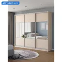 Шкаф-купе Клевер Атина с 3 дверями 240x260х58 см 9 полок ЛДСП цвет шамони светлый комбинированный